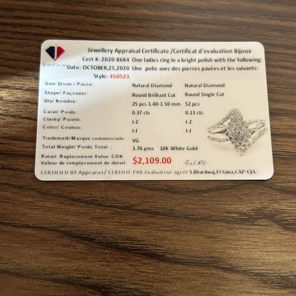 10k ladies White gold diamond ring - Picture 13 of 13